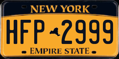 NY license plate HFP2999