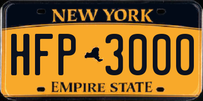 NY license plate HFP3000