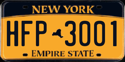 NY license plate HFP3001