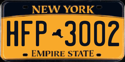 NY license plate HFP3002