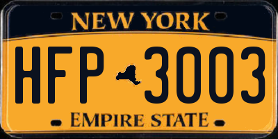 NY license plate HFP3003