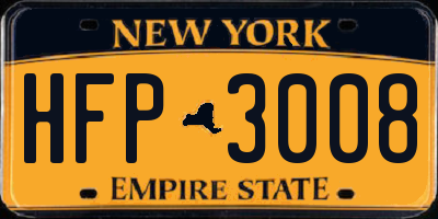 NY license plate HFP3008