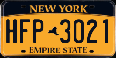 NY license plate HFP3021