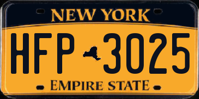 NY license plate HFP3025