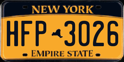 NY license plate HFP3026