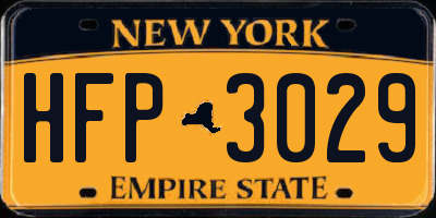NY license plate HFP3029