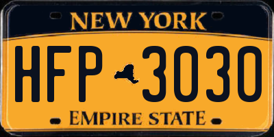 NY license plate HFP3030