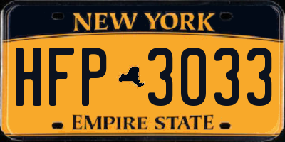 NY license plate HFP3033