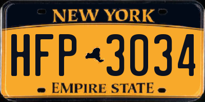 NY license plate HFP3034