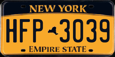 NY license plate HFP3039