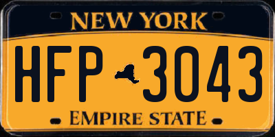 NY license plate HFP3043
