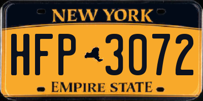NY license plate HFP3072