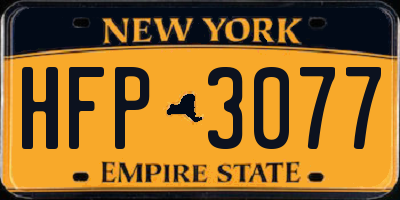NY license plate HFP3077