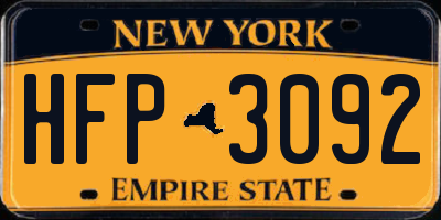 NY license plate HFP3092