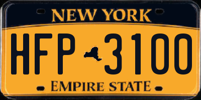NY license plate HFP3100
