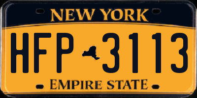 NY license plate HFP3113