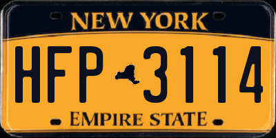 NY license plate HFP3114