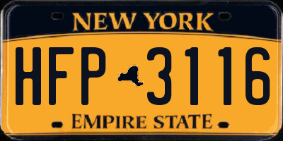 NY license plate HFP3116