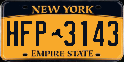 NY license plate HFP3143
