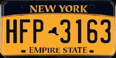 NY license plate HFP3163