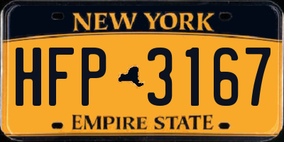 NY license plate HFP3167