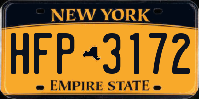 NY license plate HFP3172