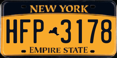 NY license plate HFP3178