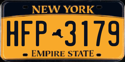 NY license plate HFP3179