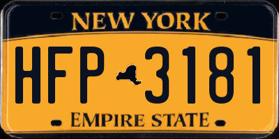 NY license plate HFP3181