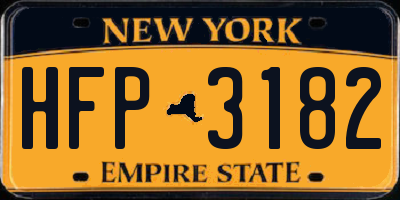 NY license plate HFP3182
