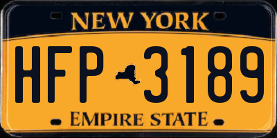 NY license plate HFP3189