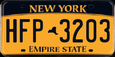 NY license plate HFP3203