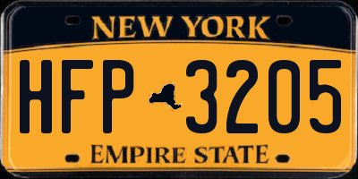 NY license plate HFP3205