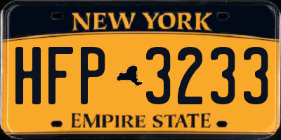 NY license plate HFP3233