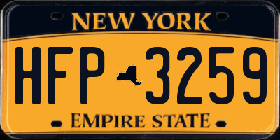 NY license plate HFP3259