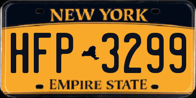 NY license plate HFP3299