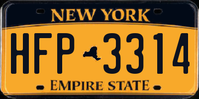 NY license plate HFP3314
