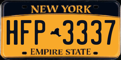 NY license plate HFP3337