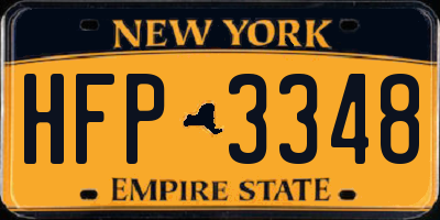 NY license plate HFP3348