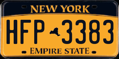 NY license plate HFP3383