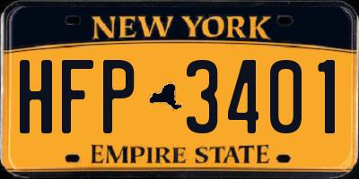 NY license plate HFP3401