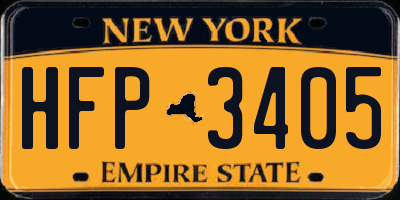 NY license plate HFP3405