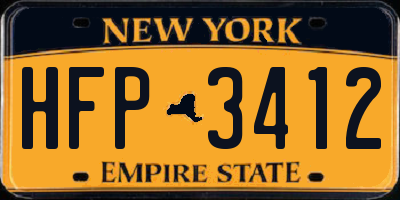 NY license plate HFP3412