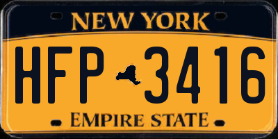 NY license plate HFP3416