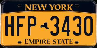 NY license plate HFP3430