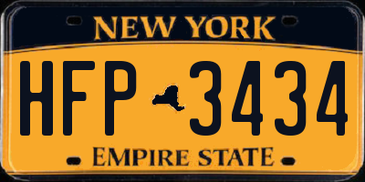 NY license plate HFP3434