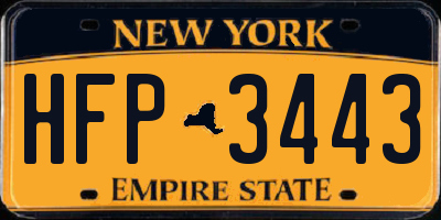 NY license plate HFP3443