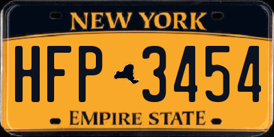 NY license plate HFP3454