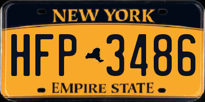NY license plate HFP3486