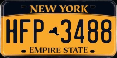 NY license plate HFP3488